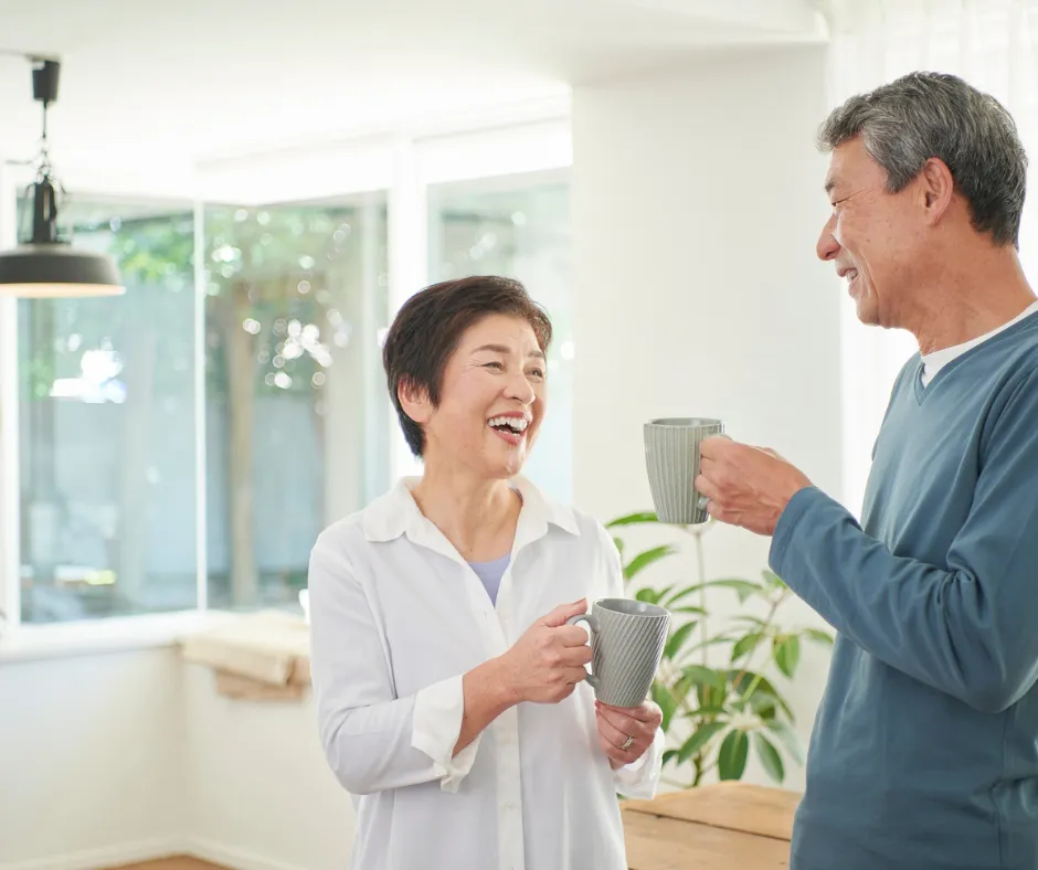 Healthy and happy older couple